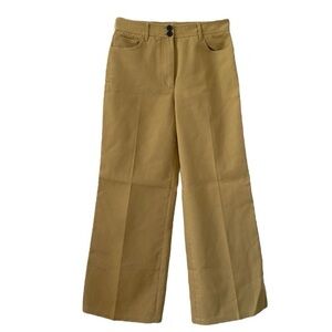 Rebecca Taylor Pique Cropped Wide Leg Jeans